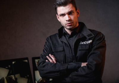 1-stock-photo-serious-guard-uniform-crossed-arms-looking-camera